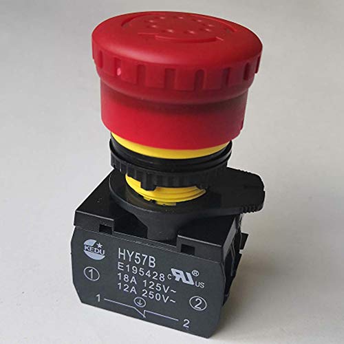 KEDU HY57B עצירה חירום כפתור מתג לחצן חזק מכבה מתגי ידית אדומים מתג כפתור עגול לחצן עגול לציוד מכשירי חשמל תעשייתיים 2NC