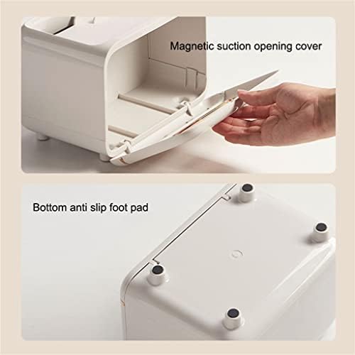 SAWQF קופסת רקמות שולחן עבודה לבנה קופסת מגבות נייר רב -פונקציונלית בסלון ובחדר אוכל אחסון שלט רחוק ביתי