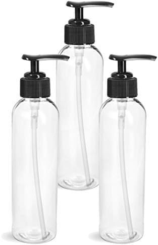 פרפומים גדולים ריקים 4 גרם בקבוקי מתקן סבון פלסטיק ברורים עם משאבות קרם לבנות, לג'ל, סבון, שמפו, קרם גוף, שמנת, ניתן למילוי