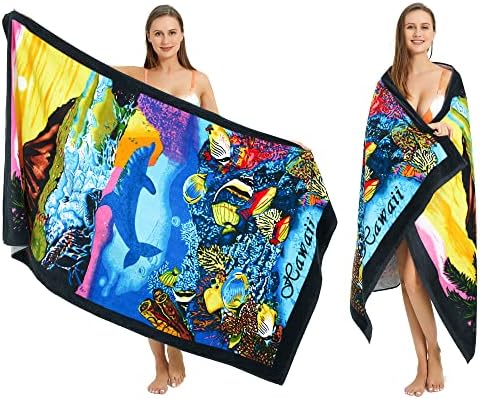 מגבת חוף גדולה של לובטואה - כותנה - חינם מגבות גדולות במיוחד מגבות חוף מגניבות במיוחד לנשים, מהירה מגבת