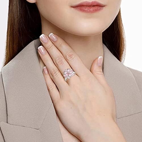 טבעות לנשים פרח זירקון טבעת תכשיטי יום הולדת הצעת מתנת כלה אירוסין מסיבת טבעת