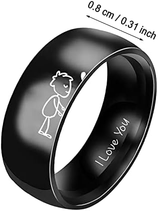 טבעות לבני נוער 14-16 פשוט טיטניום פלדת טבעת נשים של טבעת קריקטורה חמוד תכשיטי טבעת מתכוונן טבעות חבילה