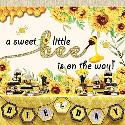 אמנות סטודיו 7 על 5 רגל מתוק קטן דבורה ילד ילדה תינוק מקלחת מסיבת קישוטי צילום רקע נסיכת צהוב דבש דבורה-יום חמניות