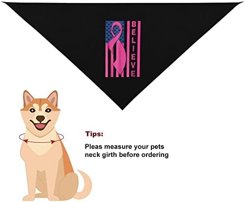 מודעות לסרטן השד דגל ארהב דגל כלב מודפס בנדנות הצעיף לחיות מחמד ביקורים משולשים קישוט