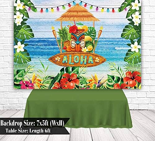 עץ מצחיק 7 * 5 רגל קיץ אלוהה ואאו מסיבת רקע טרופי הוואי חוף טיקי פרח צילום רקע ים פאלם פרחוני יום הולדת תינוק מקלחת עוגת