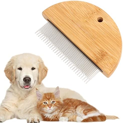 כלב עץ מסרק עבור להסיר פשפשים וקשרים עם נירוסטה שיניים לחיות מחמד שיער ניקוי מסרק ציוד לחיות מחמד בתוספת מתנת
