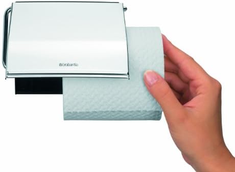 Brabantia חידוש מחזיק גליל שירותים שמאלה ושמאל ימין, התקנה מקדחה/ללא מקדחה, מתקן נייר אמבטיה ללא חלודה