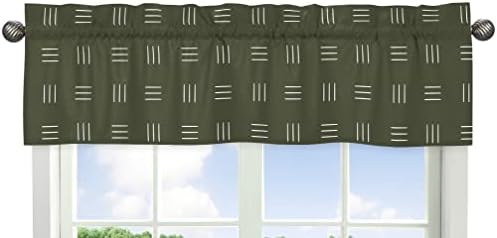 מתוק ג ' וג 'ו עיצובים האנטר ירוק בוהו בץ חלון טיפול אלאנס - לבן בוהמי וודלנד שבטי דרום מערב בוץ בד הפתח מין ניטראלי