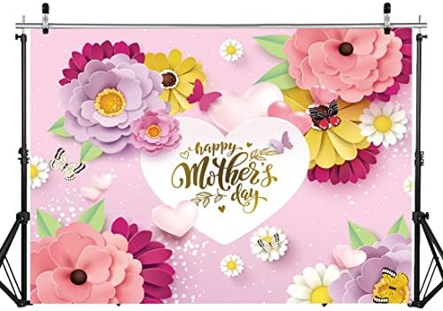 10 על 8 רגל שמח אמא של יום רקע ורוד אהבת פרחי תפאורות אמא של יום תמונה רקע אמא של יום מסיבת באנר ד. ה-303
