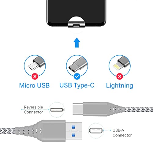 כבל USB C ארוך טעינה מהירה, 10ft 3pack מטען כבל טעינה עבור Moto G Power 2022 2021 2020/G Stylus 5G, G Fast/G Play/G Pure, G100/G7