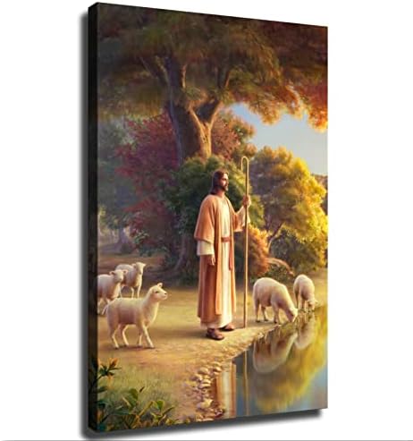 הרועה הטוב ישוע המשיח פוסטר תמונה קיר קיר אמנות הדפסה נצרות ישוע פוסטר פוסטר חדר בית תפאורה