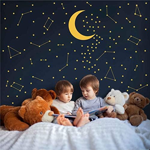 190 זהב כוכבים כוכבים מדבקות קיר ילדים חדר שינה נשלף קישוט חלל החיצון משתלת סטיקרס גלגל המזלות אסטרונומיה