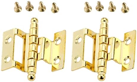 LEPSJGC 2 יחידות ריהוט זהב צירים דקורטיביים ארון דלתות דלתות ציר כתר 8 חורים תפאורה לתכשיטי עץ וינטג '40 ממ
