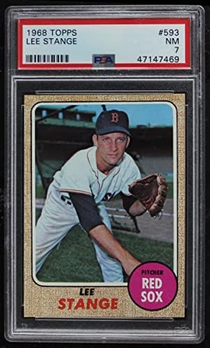1968 Topps 593 Lee Stange Boston Red Sox PSA PSA 7.00 Red Sox