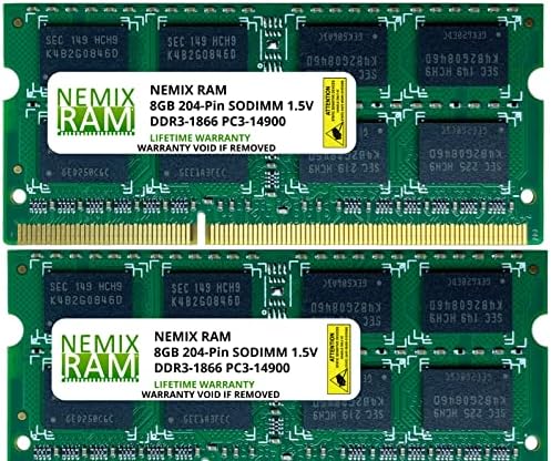 16GB DDR3-1866MHz PC3-14900 2RX8 זיכרון מחשב נייד SODIMM מאת NEMIX RAM