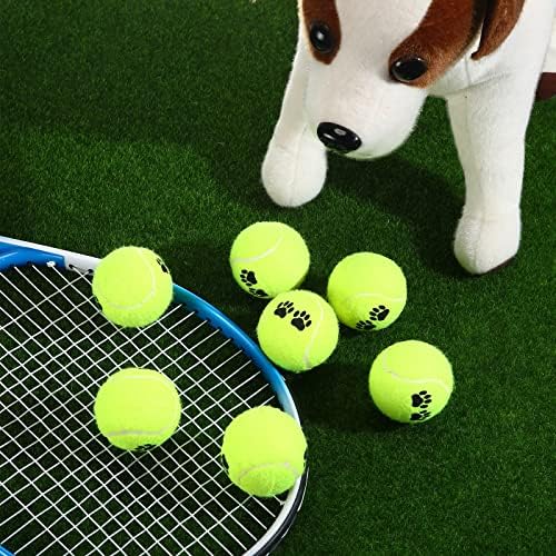 הונגדאו 24 חתיכות טניס כדורי לכלבים 2.5 אינץ קטן כלב כדור גומי הרגיש לחיות מחמד טניס כדורי בתפזורת כלב צעצוע כדורי עבור גור