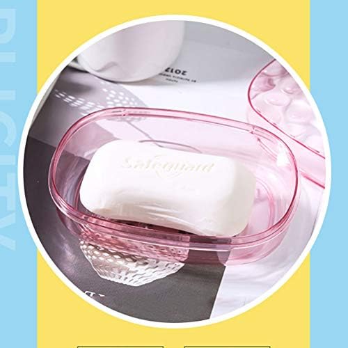 CABILOCK 2 PCS קופסת סבון שקופה מחזיק סבון ניקוז פשוט עם כיסוי מחזיק סבון תיבת אחסון בית