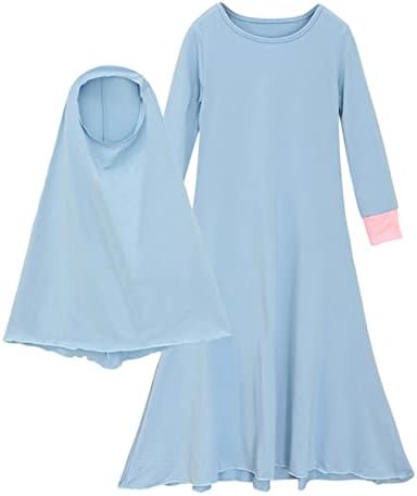 ילדים קטנים לתינוקות קטנים מוסלמים אסלאמיים אורך מלא חלוק רמדאן עבאיה עם חטייב יילוד פסחא