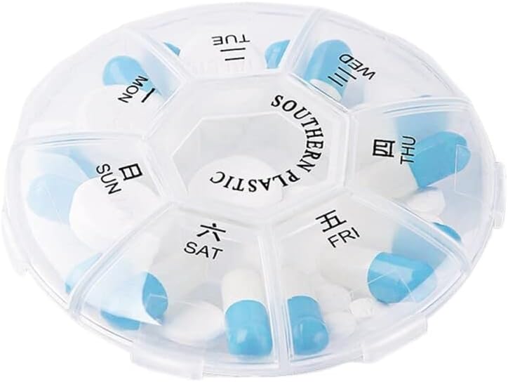 1 יחידות פלסטיק שקוף קטן רפואת תיבת 7 יום מיני שבועי לוח גלולת אחסון מקרה ויטמין רפואת מקרה מיכל
