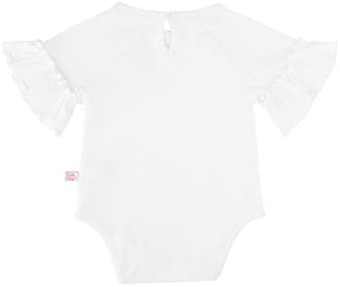 Rufflebutts® בנות תינוקות/פעוטות בנות גוף שרוול לבנה - 18-24 מ '