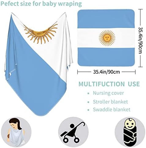 דגל שמיכת התינוקות של ארגנטינה מקבלת שמיכה לעטיפת כיסוי חוט -יילוד של תינוקות