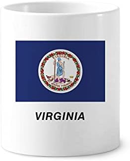 דגל המדינה האמריקני מתאר וירג'יניה מברשת שיניים מחזיק עט ספל CERAC עמד