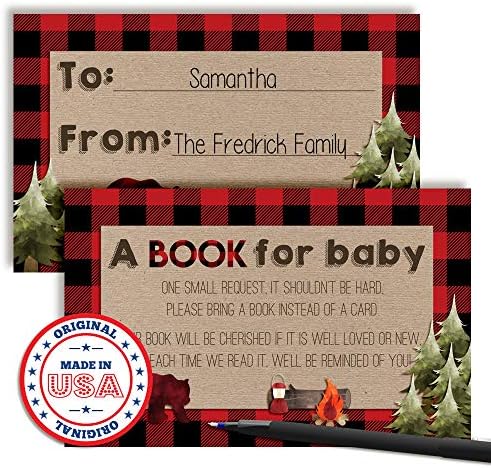 חיצוני אדום ושחור משובץ עץ עץ הביא ספר קלפים למקלחות לתינוקות, 20 2.5 על 4 אינץ 'כפול דו צדדי על ידי AMANDACREATION, הזמין