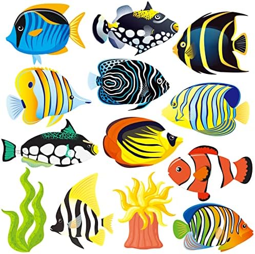דגים טרופיים מגזרות 46 חבילה נייר צבעוני בית ספר אספקת כיתת קישוט אוקיינוס ים בעלי החיים מגזרות מבטאים דגים טרופיים