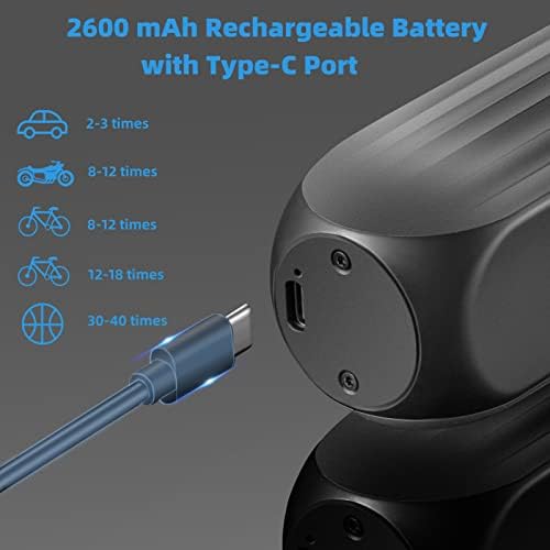 משאבת אופניים חשמלית של Rockbros, מדחס אוויר נייד של 150 psi צמיגים, 2600mAh משאבת אוויר נטענת עם מד לחץ דיגיטלי
