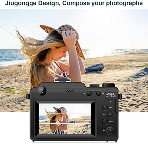 מצלמות Vlogging 4K מצלמות דיגיטליות 48MP מצלמות לצילום עם זום דיגיטלי של 18x מיקוד אוטומטי 4K נקודת מצלמה וצילמו מצלמה