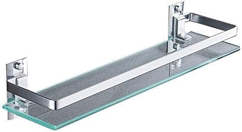 מדף אחסון של YGCBL ， מתלה אמבטיה מתלה מדף רכוב על קיר רכוב על זכוכית למדף אמבטיה למטבח, 40 × 12 × 10 סמ,