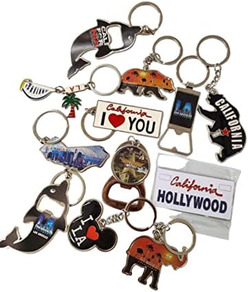 סט קליג 'יפט של 12 מחזיק מפתחות למזכרת בלוס אנג' לס, מחזיק מפתחות אני לב לה, מגנט אני לב לוס אנג ' לס, אני