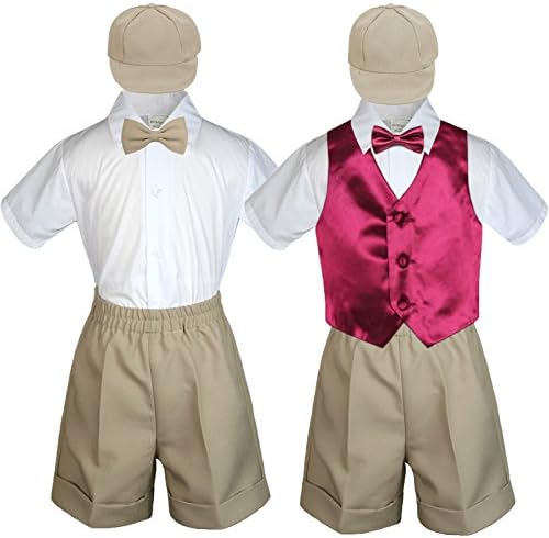 Leadertux Baby ילד פעוט ילד חליפה פורמלית חליפה חאקי מכנסיים קצרים