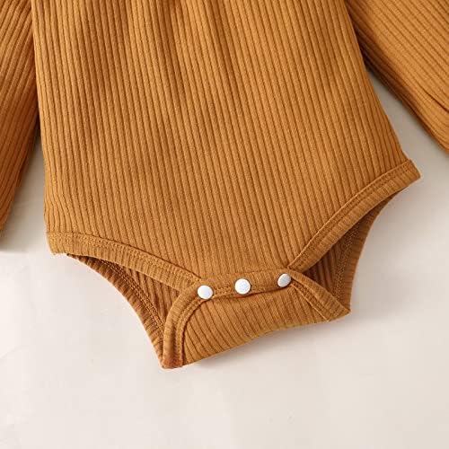 תלבושות תינוקות של נולדת תלבושות תחרה פרוע צווארון שרוול ארוך רומפר + מכנסיים מתרחבים של לוח גוש