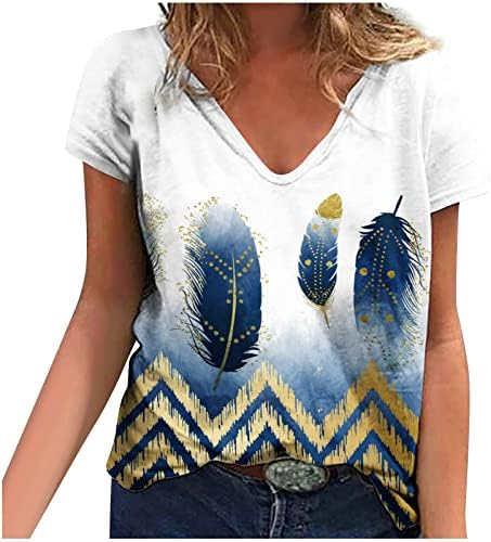 חולצות טוניקה לנשים, נשים קיץ 2023 חולצות טריקו שרוול קצר