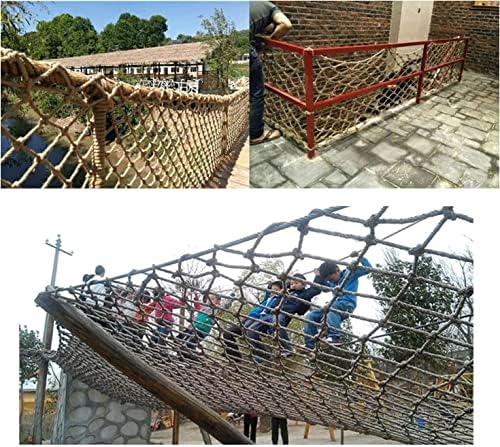 Geironv 5M חבל קנבוס נטו, הגנת גן מרפסת נטו מדרגות גדר רשתות מטפסות מטפסות