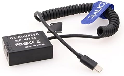 Eonvic NP-W126 סוללת דמה ל- USB 3.1 סוג כוח C כבל חשמל עבור fujifilm X-Pro3 X-T200 XT3 XPRO1 XH1 XT1