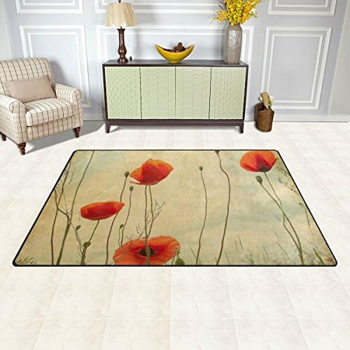 שטיח אזור ווליי, שטיח רצפה פרחים פרחוני וינטג '