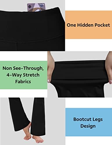 BubbleLime 29 /31/33 /35 3 סגנונות מכנסי יוגה של Bootcut נשים בכיסים בסיסיים/אחוריים/אימון ישר בקרת בטן התלקחות