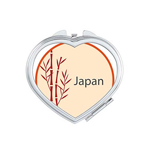 תרבות יפן דפוס במבוק אדום מראה הגדלת נסיעות איפור כיס כף יד נייד
