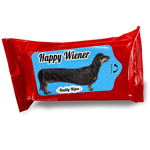 שמח וינר מגבונים - מצחיק תחש מתנה עבור ויינר כלב אוהבי-ויני כלב מתנות לנשים, נסיעות גודל לח מגבות, חד פעמי בעל חיות