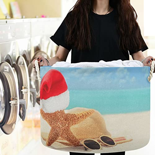 כובע סנטה סנטה ויססוני על חוף חג המולד לחג חג המולד סלי כביסה באחסון באחסון פח קופסת אחסון קופסת אחסון אספקה
