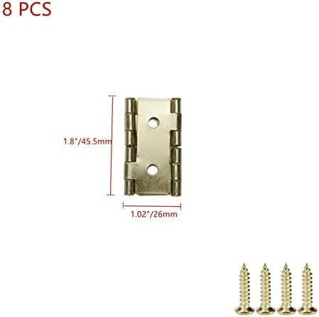 WDONAY 8 PCS צירים משחק כפול 1.81 x 1.85 ריהוט מסך מתקפל צירים צירים בסגנון רטרו צירים עם ברגי הרכבה זהב