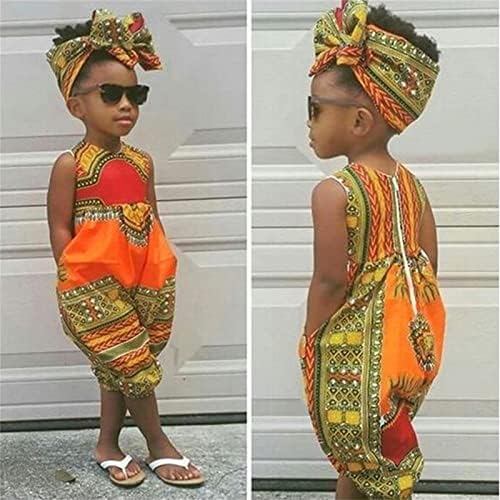 WOCACHI פעוט ילד תינוקת אפריקאית הדפס אפריקני ללא שרוולים רומפר שיער בגדי בגדי גוף 2 יחידות 3 יחידות כפות רגליים
