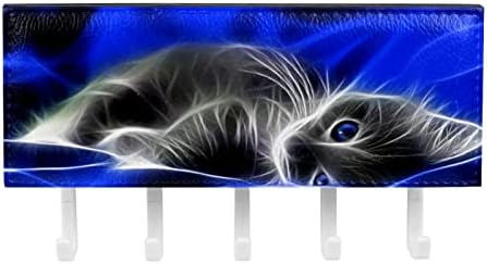מארגן מתלה לבעלי חיים חתולים כחולים עם 5 ווים מדף מדף מטבח קיר מדף אחסון רב -פונקציונלי