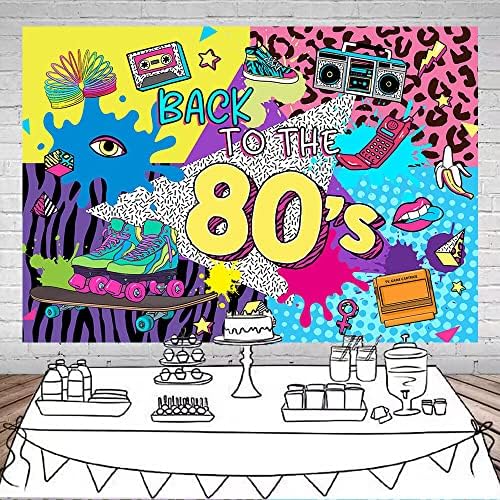 מוצ ' יקה חזרה לשנות ה -80 בקדרו שנות ה -80 נושא מסיבת יום הולדת קישוטים רקע 80 של היפ הופ סימן מסיבת קישוטים 80 של ספקי צד