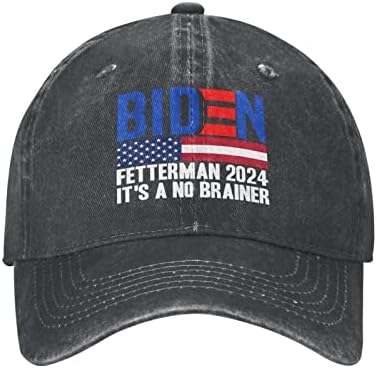 HAT HAT BIDEN FETTERMAN 2024 זה כובע לא מוחי לנשים כובעי בייסבול כובעים גרפיים
