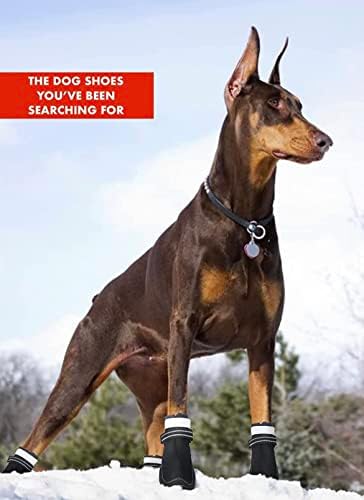 נעלי כלבים של PECCI לכלבים גדולים בינוניים גדולים- מגפי כלבים עמידים במים ומגני כפות- שלל כלבים לריצוף חם