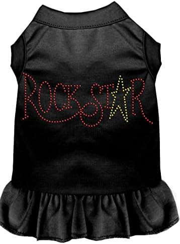 מוצרי חיות מחמד של מיראז '57-21 XXXLBK שמלת כוכב רוק ריינסטון שחור, 3X