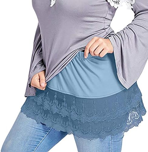 חולצות IIUS מרחיבות לנשים שכבו חולצה טאטא תחתונה מזויפת בחצי חצי אורך חצאית חצאית חצאית מרחיבה עליונה לחותלות